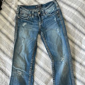 Silver denim boot cut